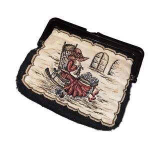 Vintage Walborg Tapestry French Country Clutch Coin Purse Bag Japan